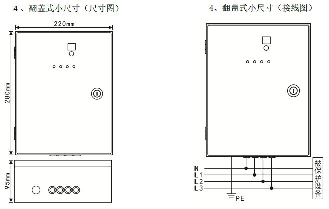 二三級電源避雷箱（T2類、箱式結構、帶雷電計數狀態指示）